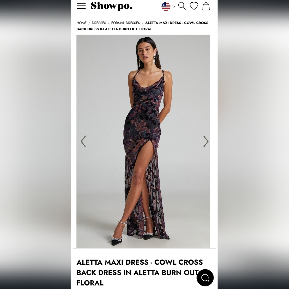 ALETTA MAXI DRESS - COWL CROSS BACK DRESS IN ALETTA BURN OUT FLORAL